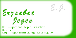 erzsebet jeges business card