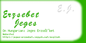 erzsebet jeges business card